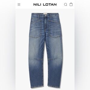 Nili Lotan Shon Bow Leg Classic Wash Jeans size 28-6 Runs large see measurements
